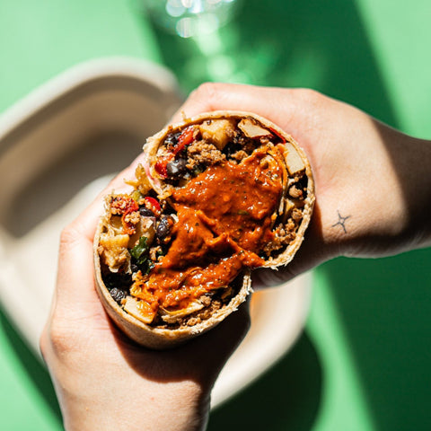 loaded breakfast burrito - Clean Slate Food Co.