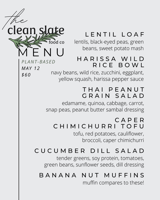 Chef's Choice Menu - Plant Based - Clean Slate Food Co.