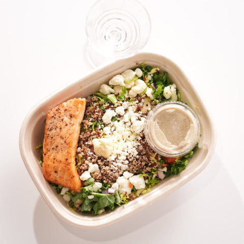winter tabbouleh crunch salad - chicken or salmon - Clean Slate Food Co.