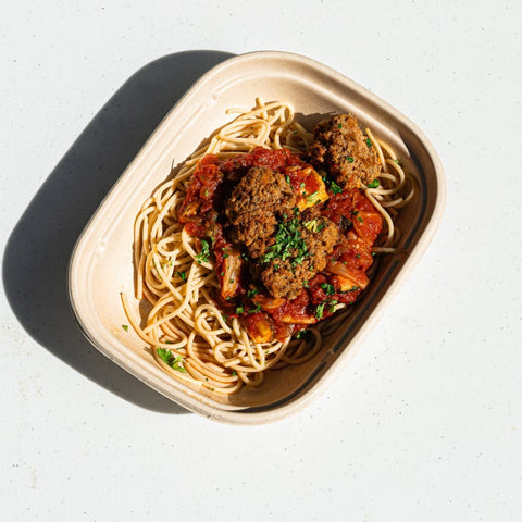 chicken meatball puttanesca - Clean Slate Food Co.